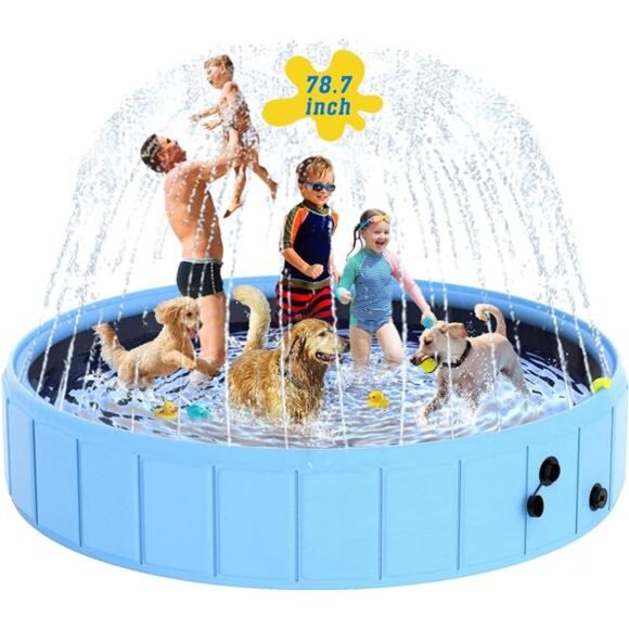 78.7 in Extra Large Dog Swimming Pool Bathing Tub for Pets Dogs Cats and Kids - Picture 1 of 7